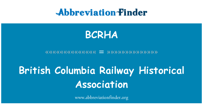 BCRHA: Društvo železniških British Columbia