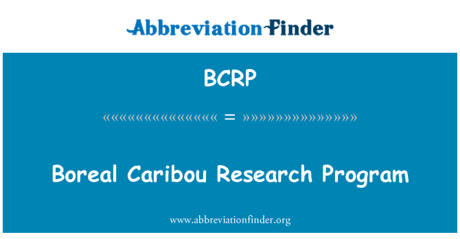 BCRP: Boreal Caribou Research Program