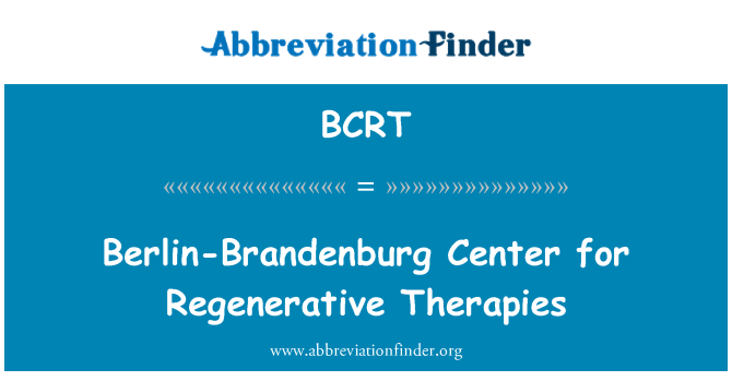 BCRT: Berlín Brandenburg centrum pro regenerační terapie
