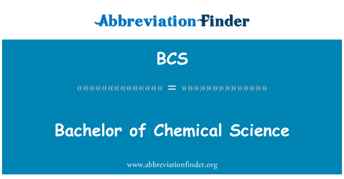 BCS: 化学科学学士