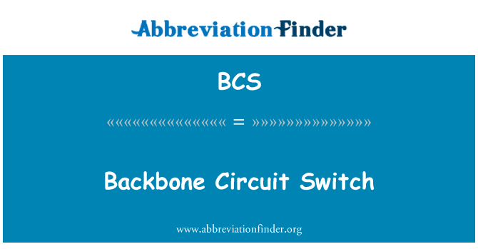 BCS: Interruptor de Circuit de columna vertebral