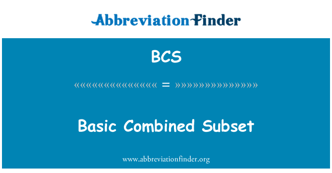 BCS: Subconjunt combinat bàsic