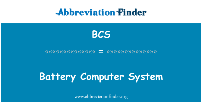 BCS: Batteri datorsystem