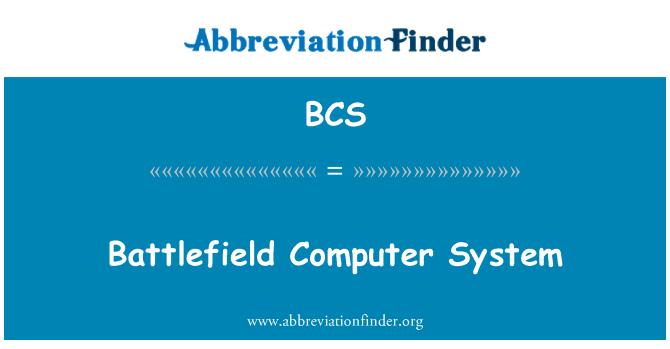 BCS: Battlefield datorsystem