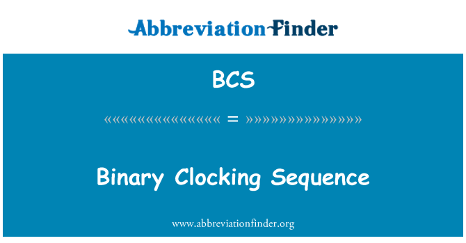 BCS: Binární sekvence časové synchronizace