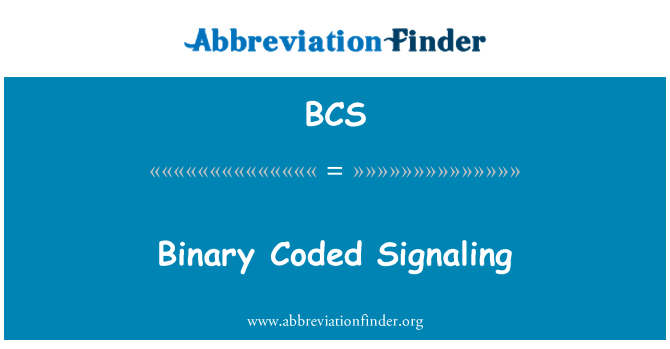 BCS: Binary Coded segnalazione