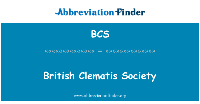 BCS: British Clematis Society