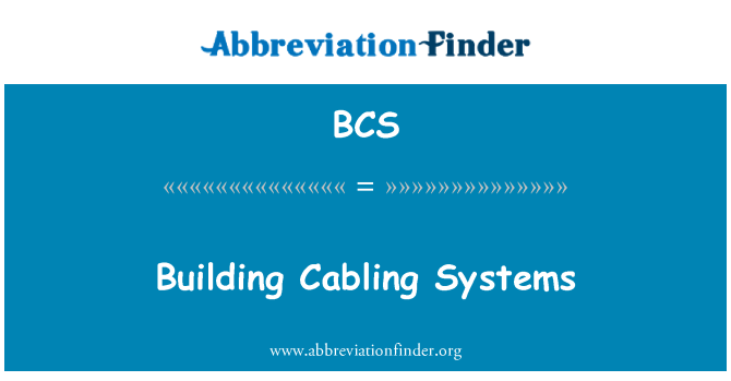 BCS: Sistemas de cabeamento de construção