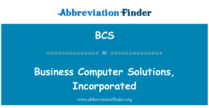 BCS: Soluções de negócios de computador, incorporadas