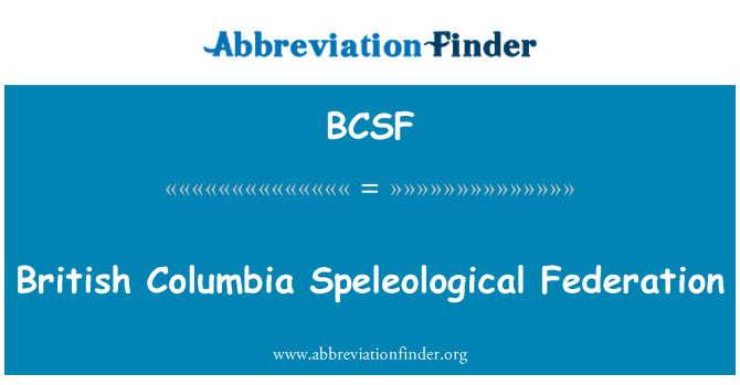 BCSF: British Columbia Speleological Federation