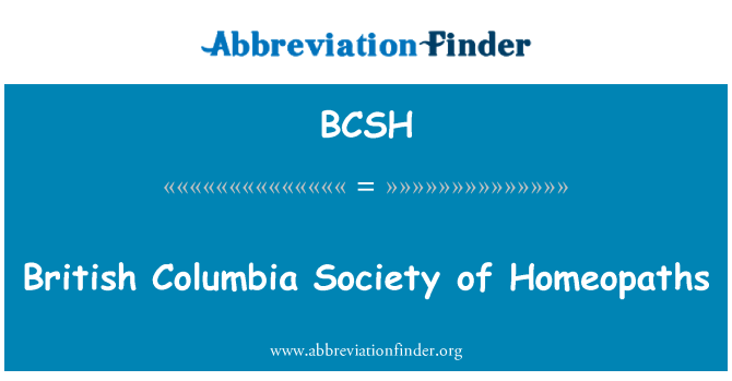 BCSH: British Columbia samfunn av Homøopater