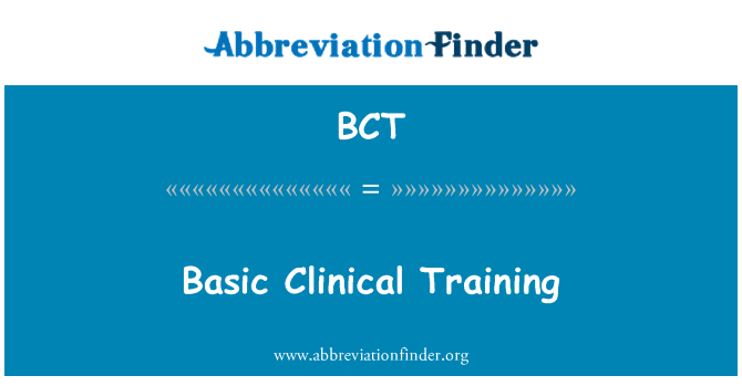 BCT: Osnovno klinično usposabljanje