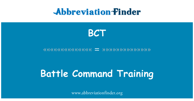 BCT: Battle Command utbildning