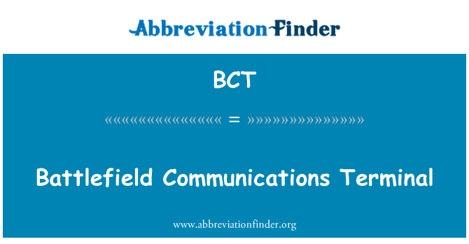 BCT: Terminal de comunicaţii de luptă