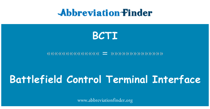 BCTI: Battlefield kontroll Interface terminali