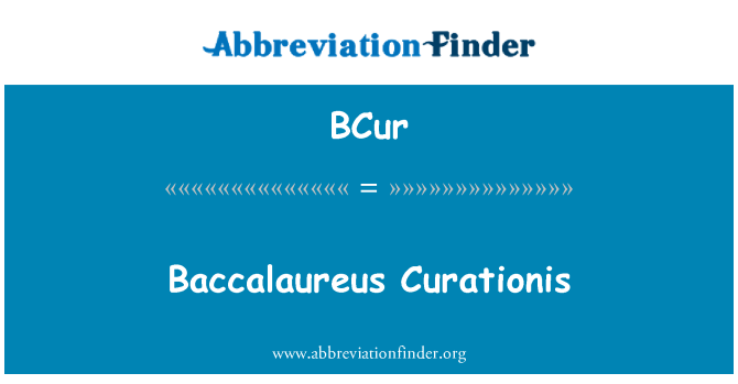 BCur: Baccalaureus Curationis