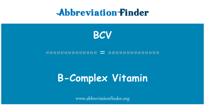 BCV: วิตามินบีคอมเพล็กซ์