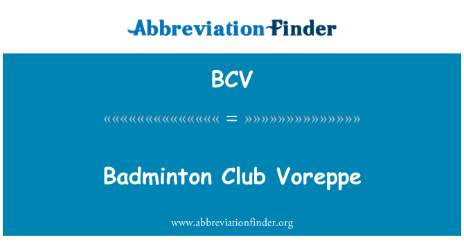 BCV: Badminton Club Voreppe