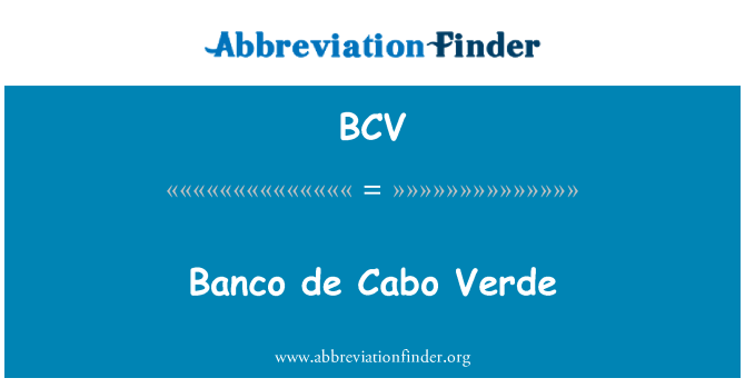 BCV: Banco de מקייפ ורדה