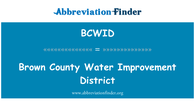 BCWID: Brown County Water Improvement District