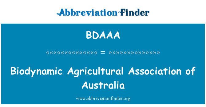 BDAAA: L-Assoċjazzjoni biodinamiċi agrikoli ta ' l-Awstralja