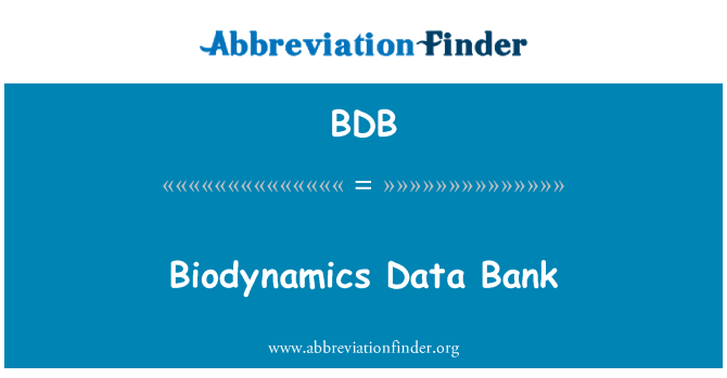 BDB: Biodynamics datu banka