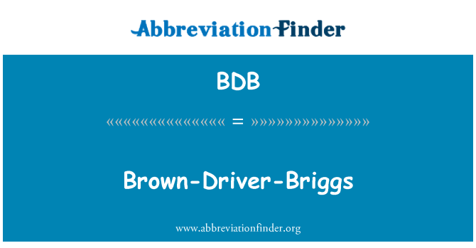 BDB: Brown-Driver-Briggs