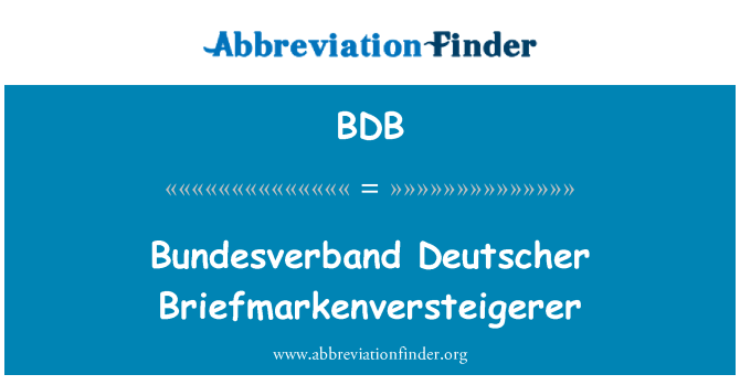 BDB: Bundesverband Deutscher Briefmarkenversteigerer