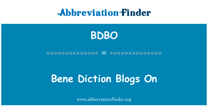 BDBO: Bene Diction Blogs