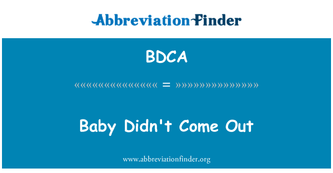 BDCA: Ti bebe pa t vin dèyè