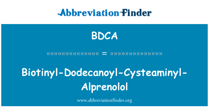 BDCA: Biotinyl-Dodecanoyl-Cysteaminyl-Alprenolol