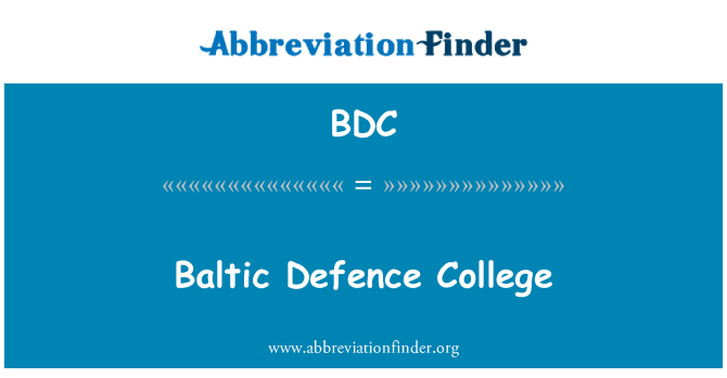 BDC: Baltic Defence College