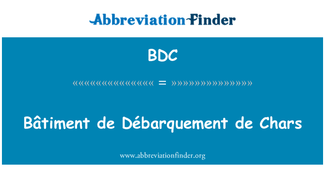 BDC: Bâtiment de Débarquement de کریکٹر