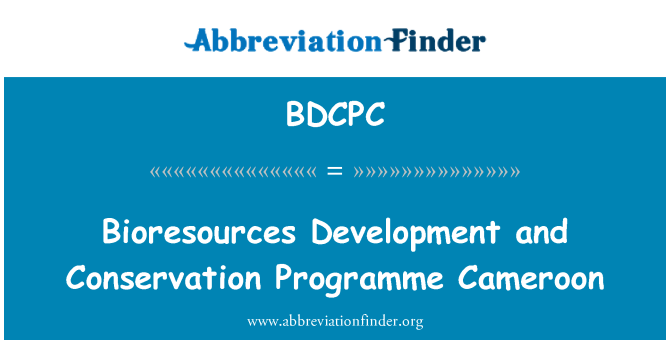 BDCPC: Bioresources developman e konsèvasyon pwogram Kamewoun
