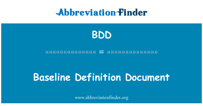 BDD: ベースラインの定義のドキュメント