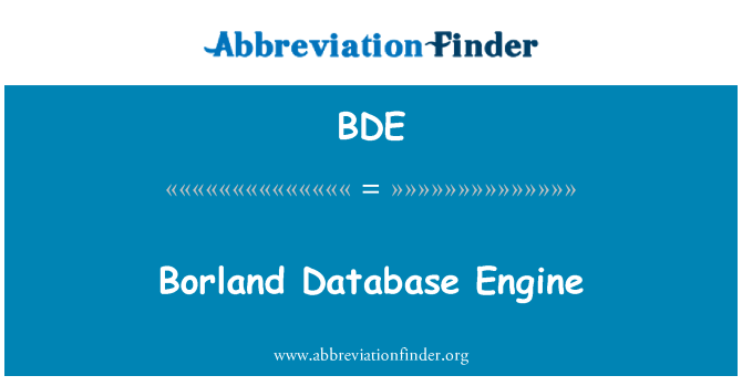 BDE: Borland Database Engine