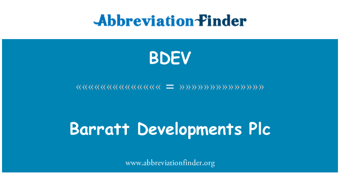 BDEV: Barratt razvoj Plc