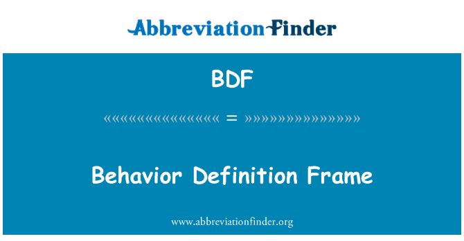 BDF: Chování definice snímku