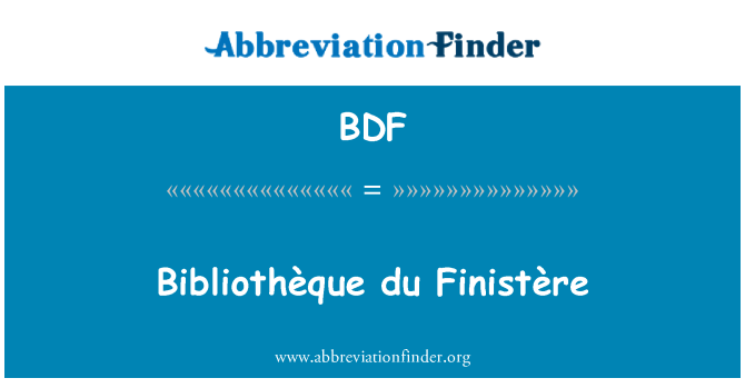 BDF: ביבליוטק du Finistère