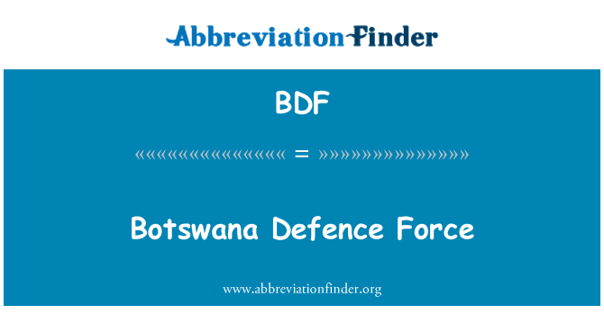 BDF: Force de défense du Botswana