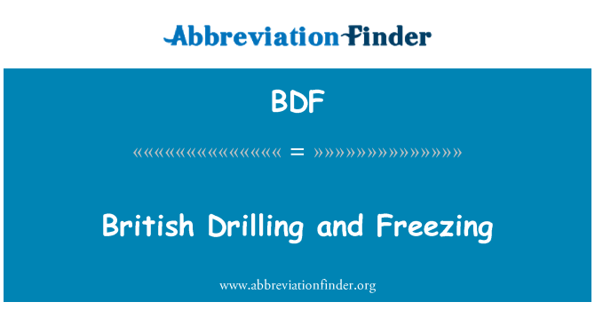 BDF: British Drilling and Freezing