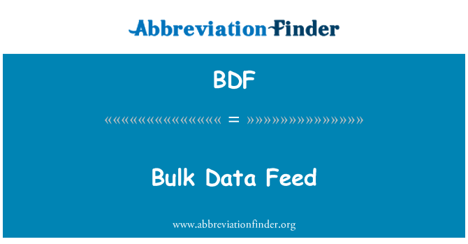 BDF: Bulk-datafeed