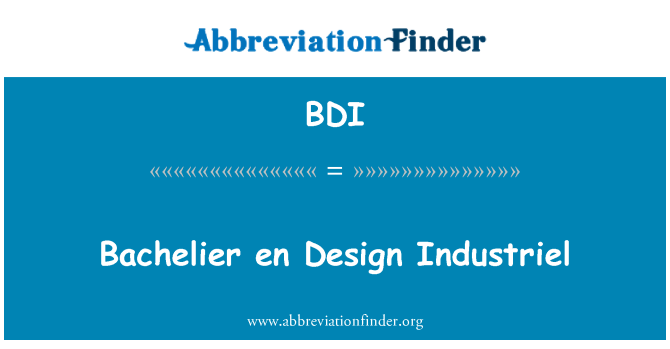 BDI: Bachelier en 디자인 Industriel