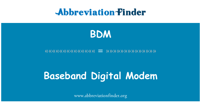 BDM: Baseband dijital Modem