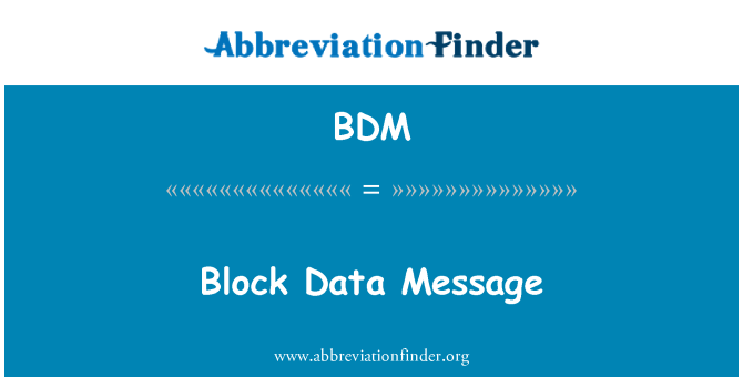 BDM: Block-Datennachricht