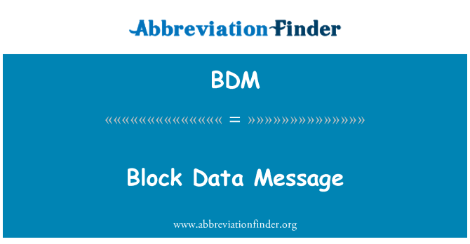 BDM: Neges Data bloc