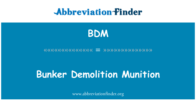 BDM: Bunker demolisyon ke