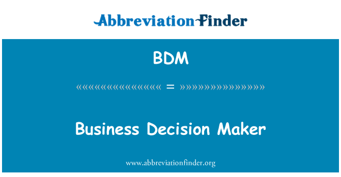 BDM: Factor de decizie de afaceri