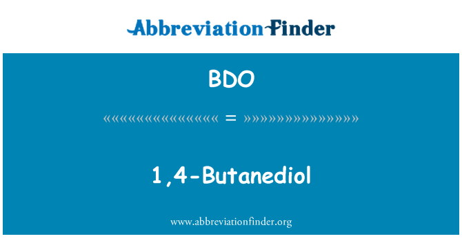BDO: 1,4-butanodiol