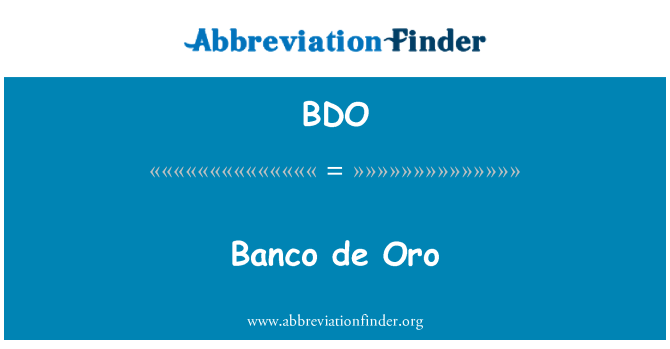 BDO: Banco de Oro